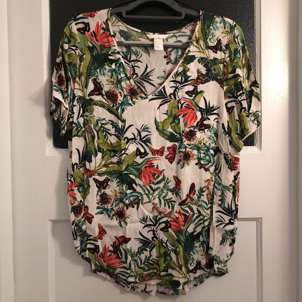 Tropical Print Blouse